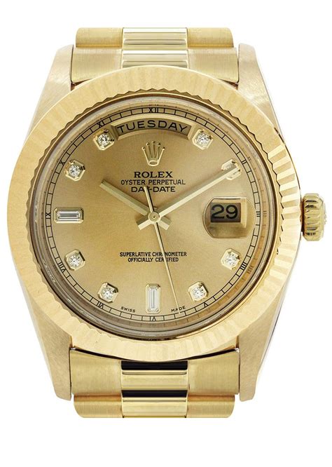 second hand gold rolex day date|Rolex Day-Date 41mm gold.